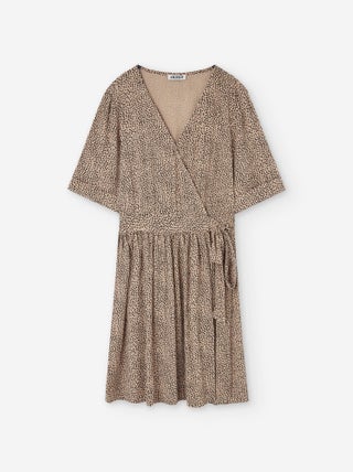 Robe à Imprimé Animal en Croisé