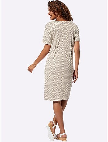 Robe à imprimé géométrique en jersey avec poches et manches courtes - Taille standard - Witt