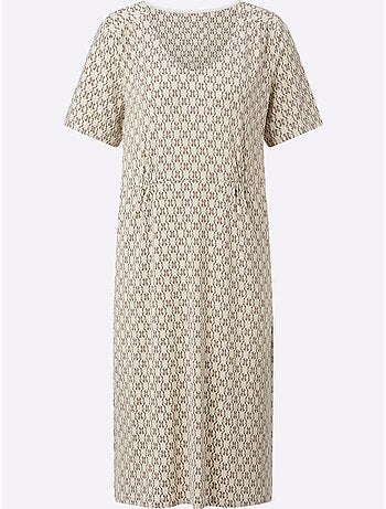 Robe à imprimé géométrique en jersey avec poches et manches courtes - Taille standard - Witt