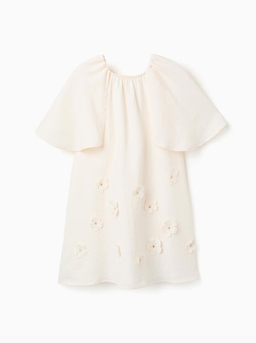 Robe à manches cape et appliqué floral - Kiabi