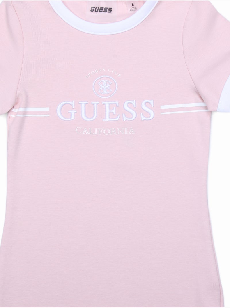 Robe à manches courtes - Guess kids Rose clair - Kiabi