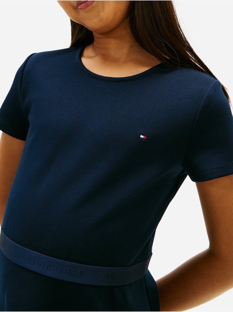 Robe à manches courtes - Tommy Hilfiger Bleu foncé - Kiabi