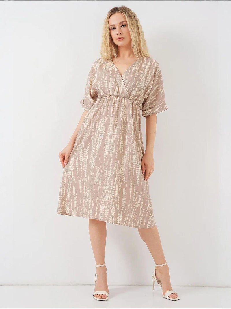 Robe à manches courtes à motifs bdart Beige argile - Kiabi