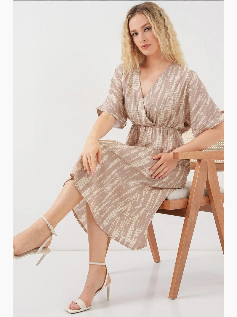 Robe à manches courtes à motifs bdart Beige argile - Kiabi