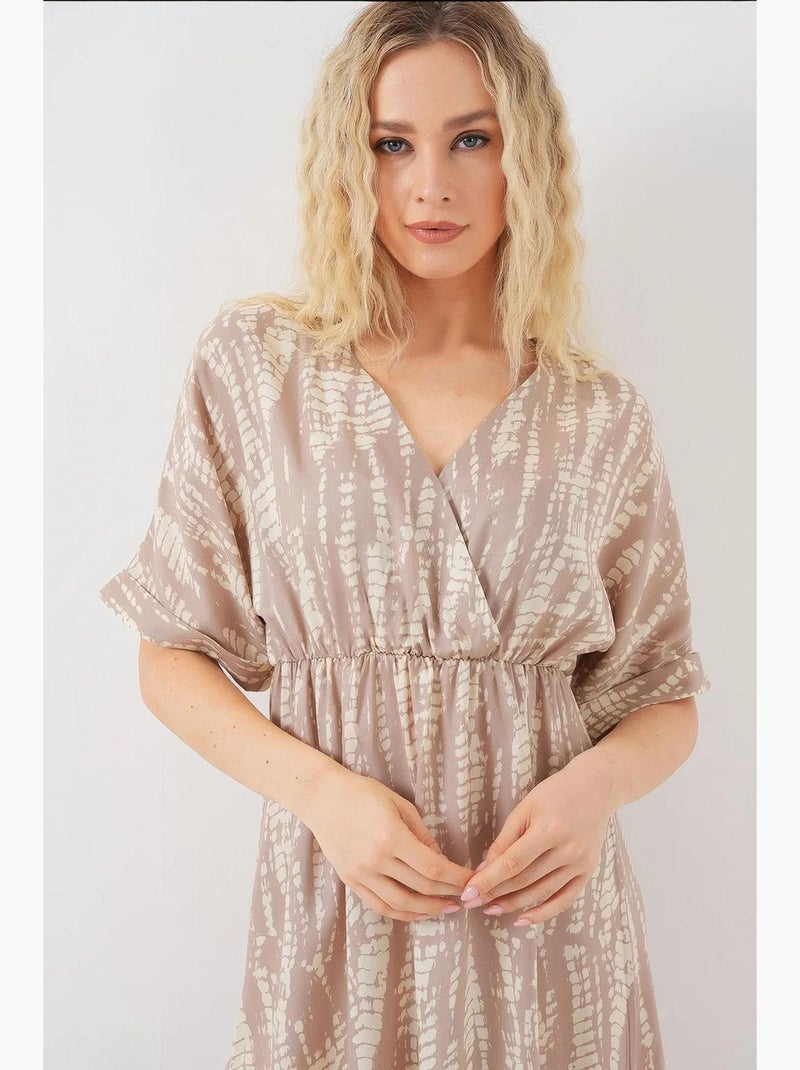 Robe à manches courtes à motifs bdart Beige argile - Kiabi