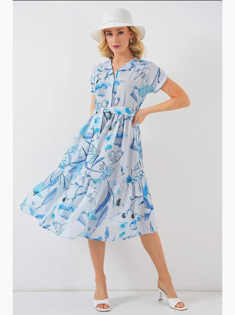 Robe à manches courtes à motifs bdart Bleu clair - Kiabi