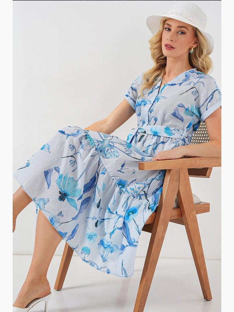 Robe à manches courtes à motifs bdart Bleu clair - Kiabi