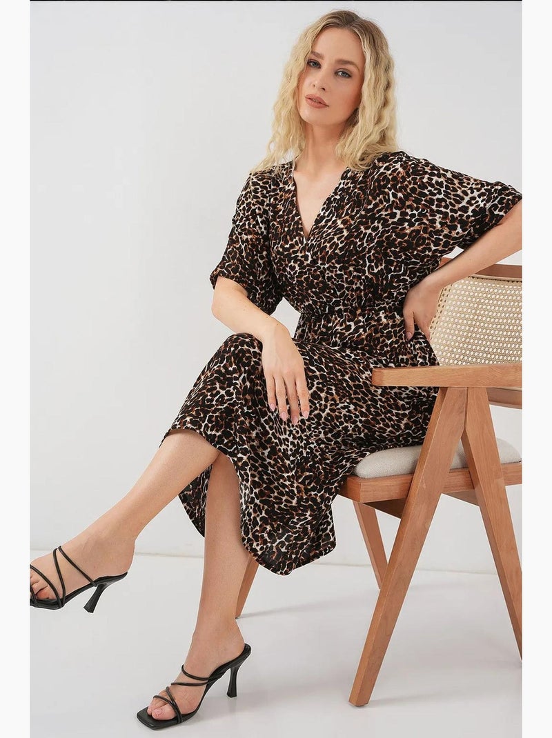 Robe à manches courtes à motifs bdart Marron foncé - Kiabi