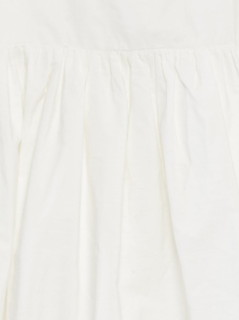 Robe à manches courtes avec broderies anglaises blanc - Kiabi