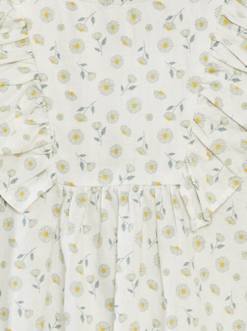 Robe à manches courtes avec détails volantés - Kiabi