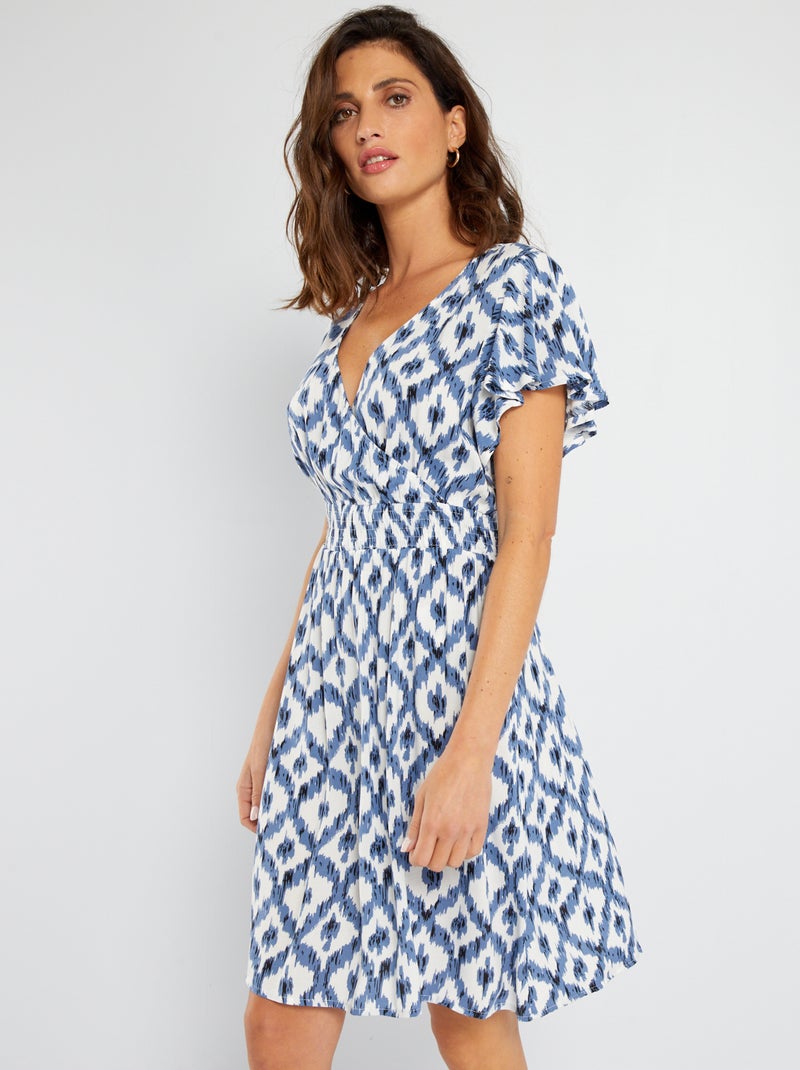 Robe à manches courtes avec imprimé 'JDY' Bleu - Kiabi