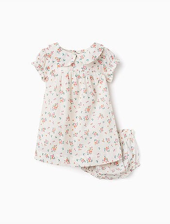 Robe à manches courtes avec motif floral