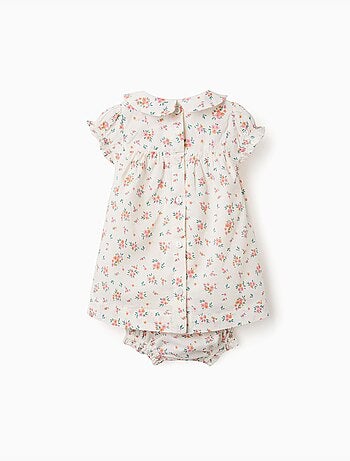Robe à manches courtes avec motif floral