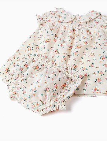 Robe à manches courtes avec motif floral