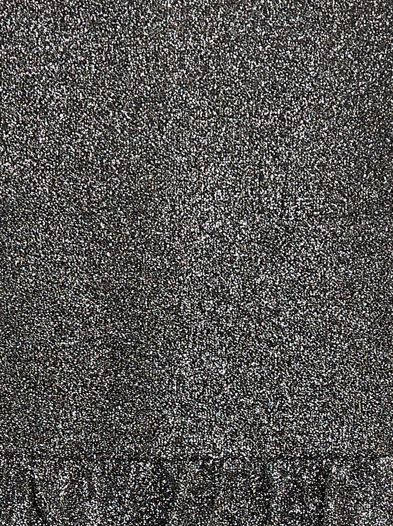 Robe à manches courtes avec paillettes all over Gris - Kiabi