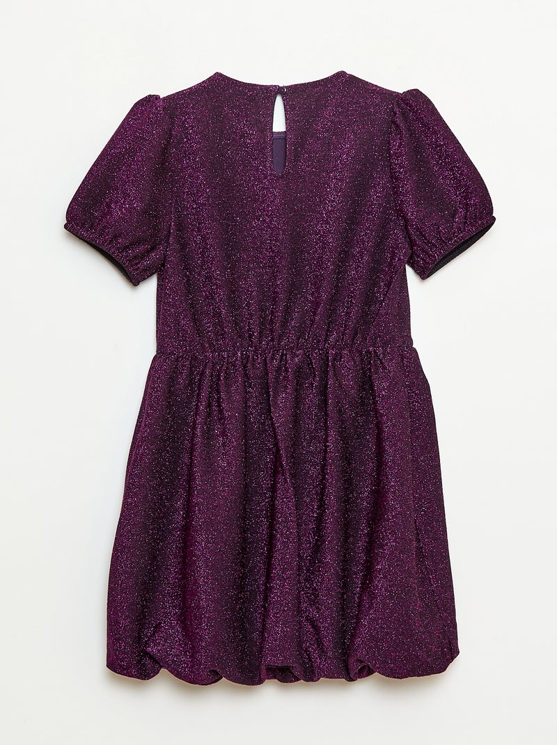 Robe à manches courtes avec paillettes all over Violet - Kiabi