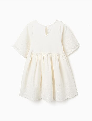 Robe à manches courtes en coton avec broderie anglaise