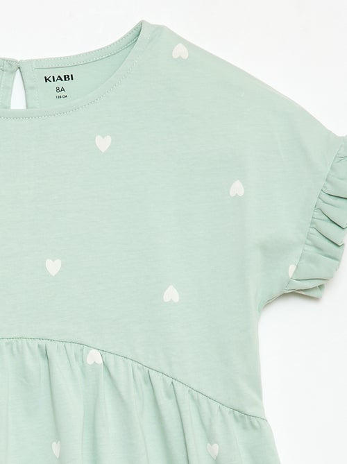 Robe à manches courtes en coton - Kiabi