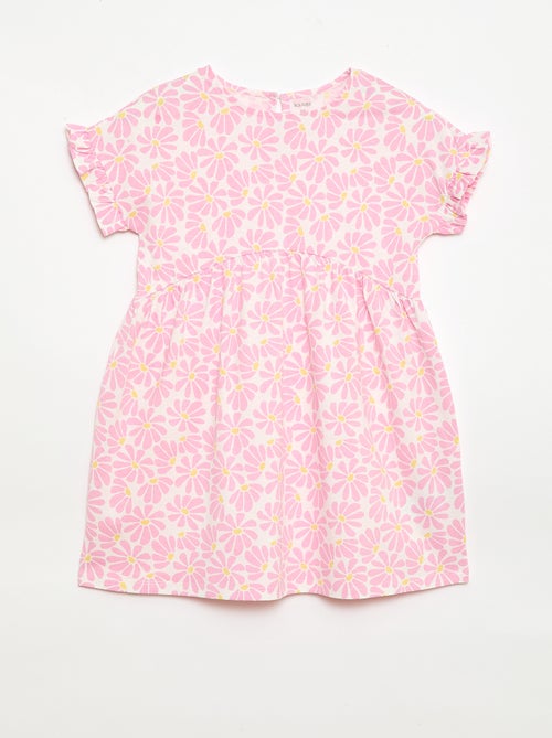Robe à manches courtes en coton - Kiabi