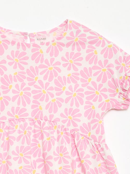 Robe à manches courtes en coton - Kiabi