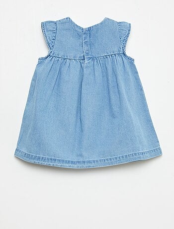 Robe à manches courtes en denim léger