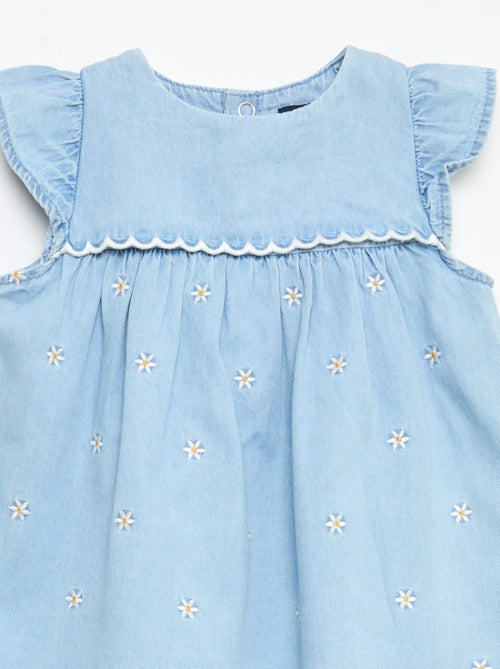 Robe à manches courtes en denim léger - Kiabi
