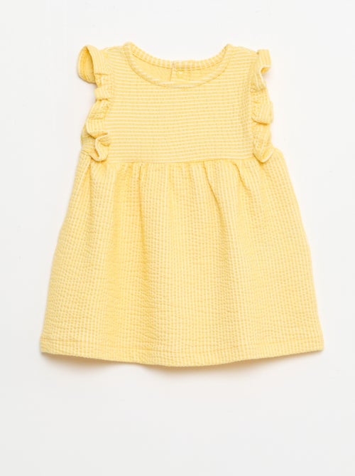 Robe à manches courtes en maille côtelée - Kiabi