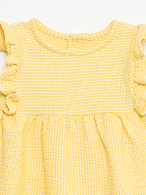 Robe à manches courtes en maille côtelée - Kiabi