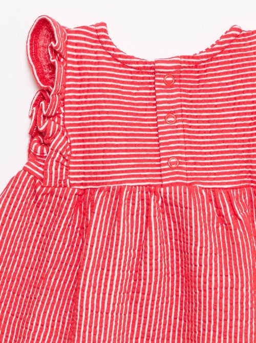 Robe à manches courtes en maille côtelée - Kiabi