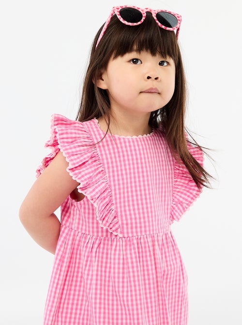 Robe à manches courtes et à volants - Kiabi