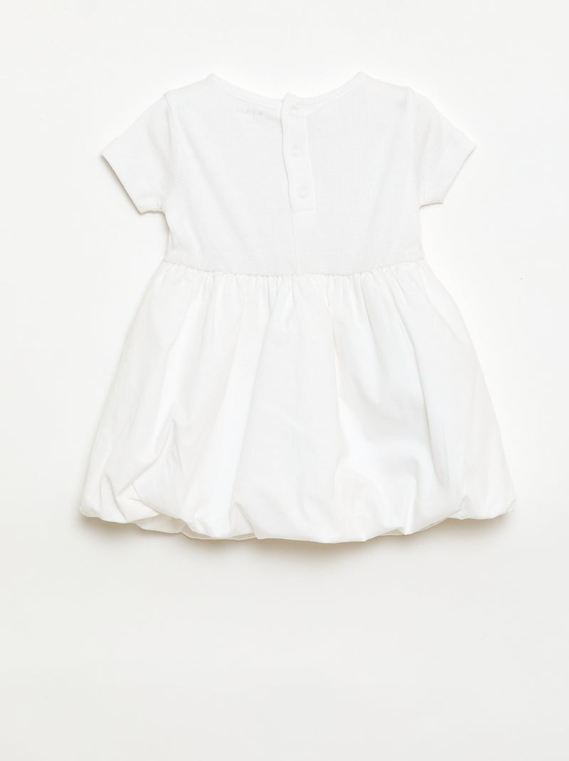 Robe à manches courtes forme boule Blanc - Kiabi