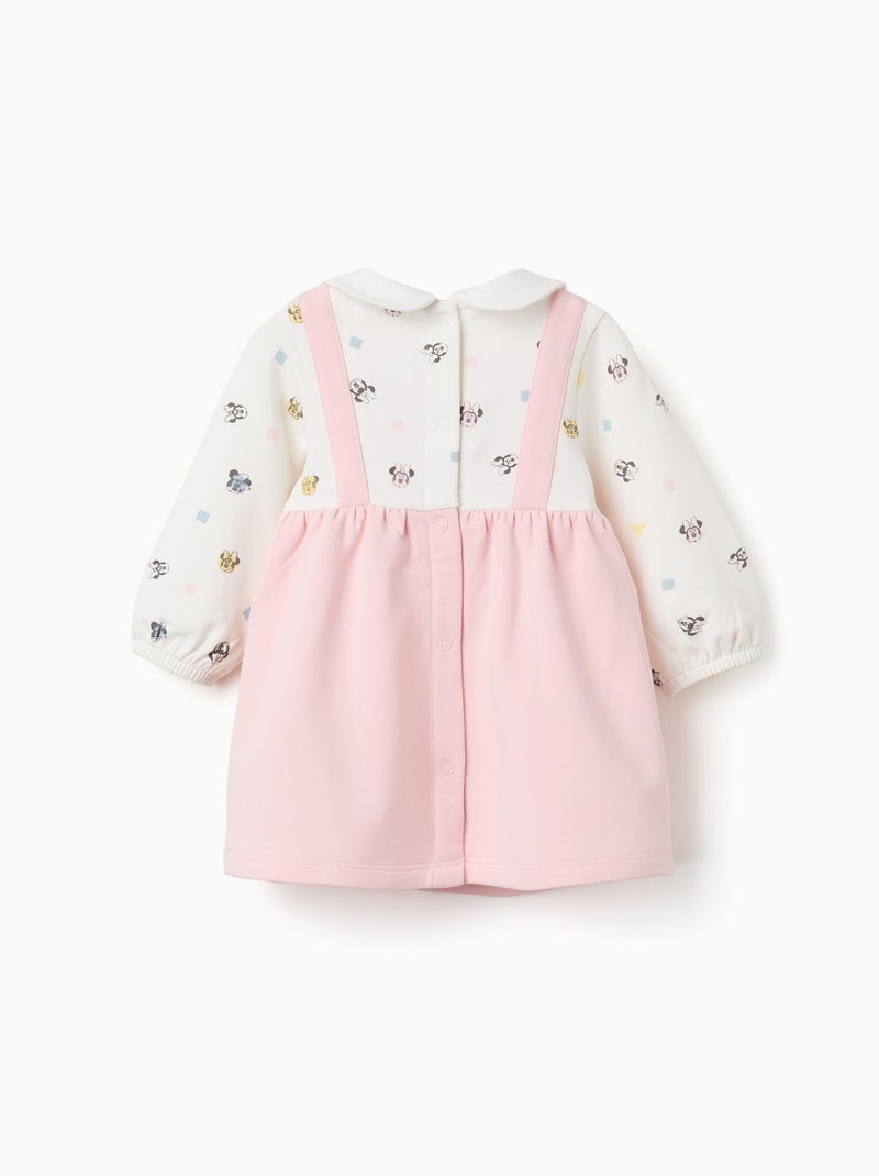 Robe à manches longues en coton peigné avec Minnie Rose - Kiabi