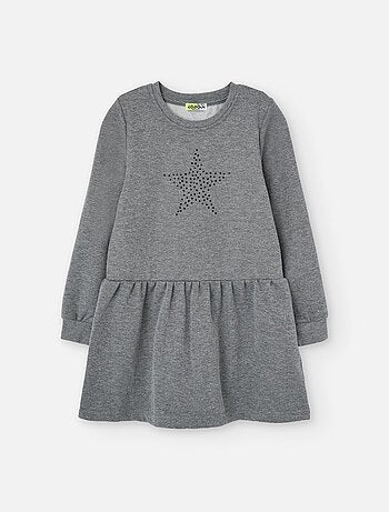 Robe à manches longues en coton peigné avec paillettes