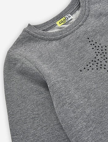 Robe à manches longues en coton peigné avec paillettes