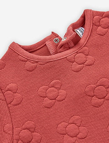 Robe à manches longues en interlock matelassé