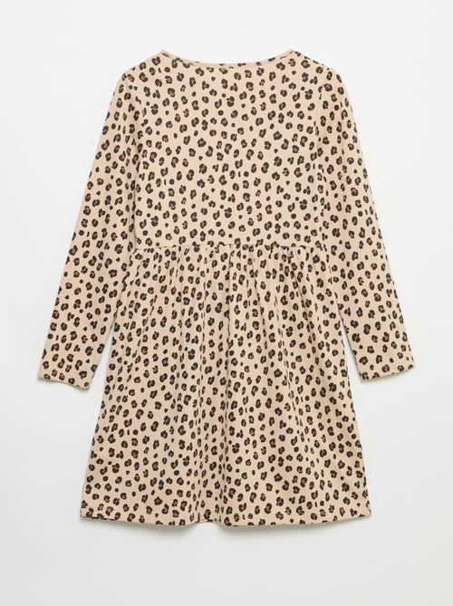 Robe à manches longues en jersey de coton - Kiabi