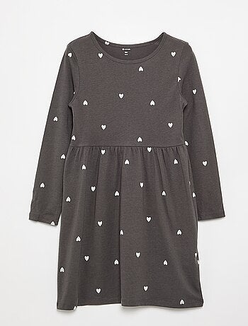 Robe à manches longues en jersey de coton