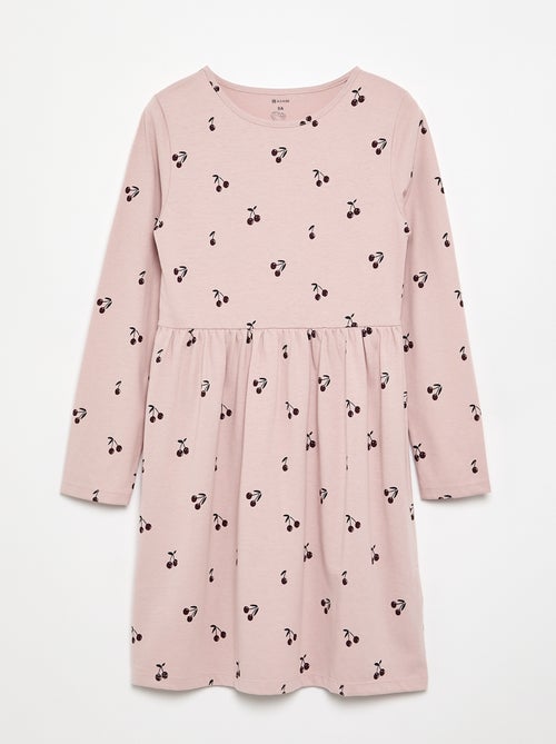 Robe à manches longues en jersey de coton - Kiabi Robe à manches longues en jersey de coton - Kiabi