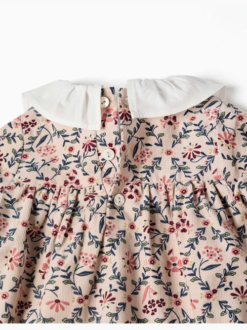 Robe à manches longues en velours avec motif floral - Kiabi Robe à manches longues en velours avec motif floral - Kiabi
