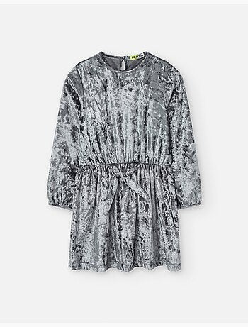 Robe à manches longues en velours avec nœud