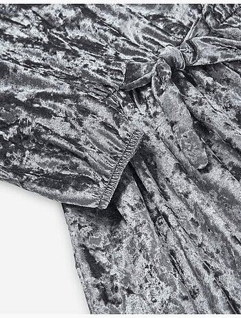 Robe à manches longues en velours avec nœud