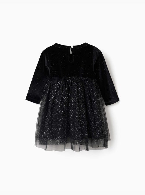 Robe à manches longues en velours et tulle avec lurex - Kiabi Robe à manches longues en velours et tulle avec lurex - Kiabi