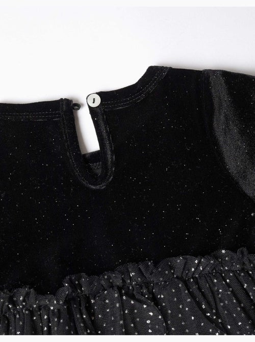 Robe à manches longues en velours et tulle avec lurex - Kiabi Robe à manches longues en velours et tulle avec lurex - Kiabi