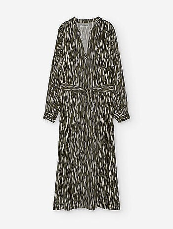 Robe à manches longues en voile à motif