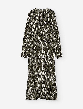 Robe à manches longues en voile à motif