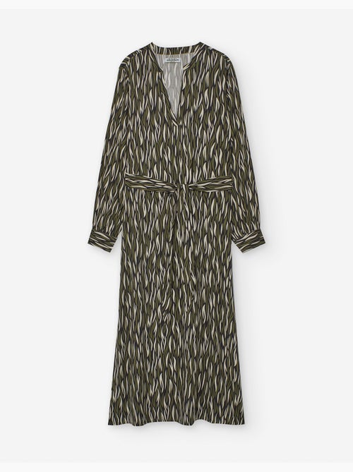 Robe à manches longues en voile à motif - Kiabi