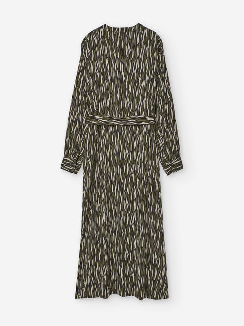 Robe à manches longues en voile à motif - Kiabi