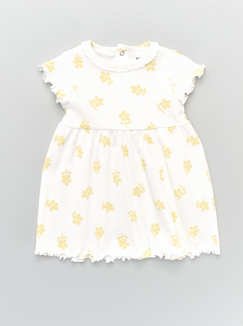 Robe à motif écru/jaune - Kiabi