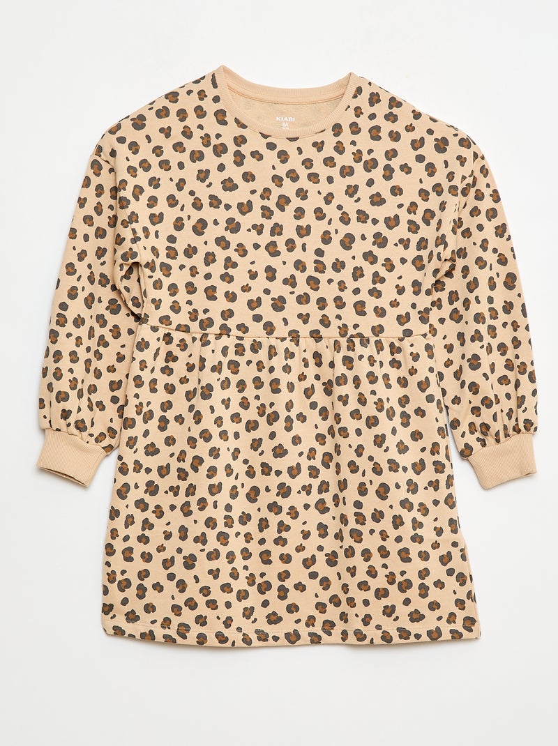 Robe à motif en molleton non-doublé Beige - Kiabi