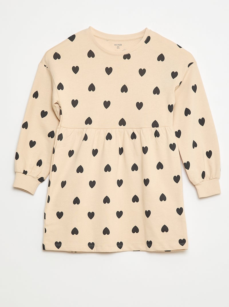 Robe à motif en molleton non-doublé Beige - Kiabi